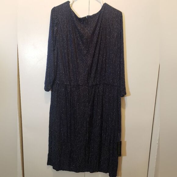 Lane Bryant Ruched Side Sparkle Dress 22/24 - Picture 5 of 11